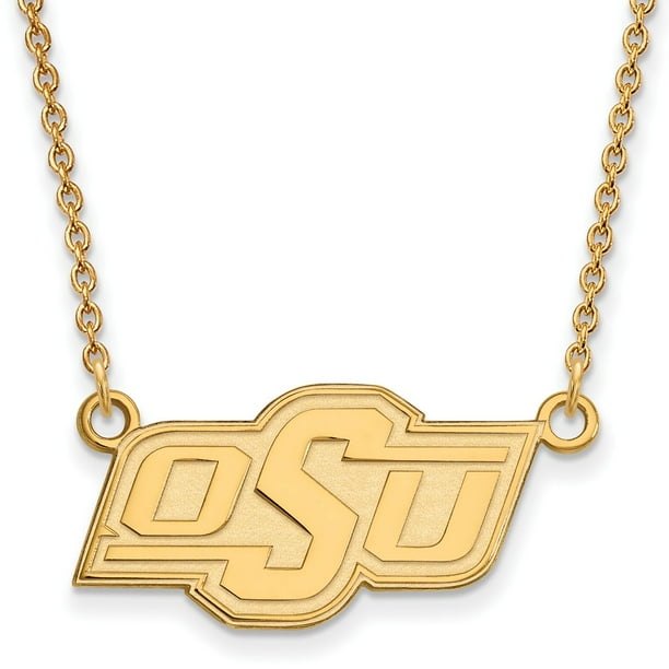 Gold-Plated Sterling Silver Oklahoma State University Pendant Heart by LogoArt Gold-Plated Sterling Silver Oklahoma State University Pendant Heart by LogoArt